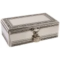 Elegance Antique Silver Jewelry Box with Jeweled Lock