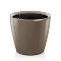 Lechuza Classico LS 28 Self Watering Plant Pot, Shiny Taupe, 28.5 cm Width x 26 cm Height