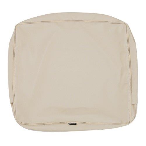 Classic Accessories Montlake Water-Resistant 23 x 20 x 4 Inch Outdoor Back Cushion Slip Cover, Patio Furniture Cushion Cover, Antique Beige, Patio Furniture Cushion Covers