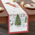 Elrene Home Fashions Farmhouse Living Holiday Buffalo-Check Fabric Tablecloth, 13" x 70" (Table Runner), Multi