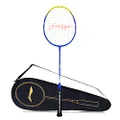 Li-Ning G-Force Superlite 3600 Carbon-Fiber Strung Badminton Racquet with Free Full Cover, Blue/Yellow