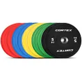 CORTEX 150kg Competition Bumper Plates Set Weight Lifting Weight Plate Bars Home Gym Set
