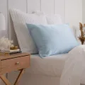 Royal Comfort Pillowcase 100% Pure Silk One Pack Soft Luxury Breathable for Hair and Skin Hidden Zipper (51x76cm, Soft Blue)