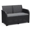 Keter 08 Rosalie 2-Seat Sofa, Graphite/Cool Grey