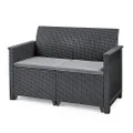 Keter 08 Emma 2-Seater Sofa, Graphite/Cool Grey