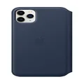 Apple iPhone 11 Pro Max Leather Folio - Deep Sea Blue, Slim Fit, Wireless Charging Compatible