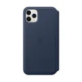 Apple iPhone 11 Pro Max Leather Folio - Deep Sea Blue, Slim Fit, Wireless Charging Compatible