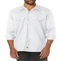 Dickies Men's Long Sleeve Work Shirt, White, X-Large