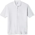Dickies Men's Short Sleeve Pique Polo, White, X-Large