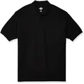 Dickies Men's Short Sleeve Pique Polo, Black, X-Large