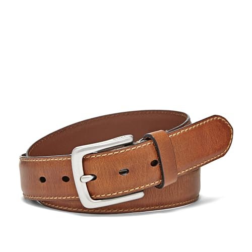 FOSSIL Mens Griffin Cognac Apparel-belts, Aiden Brown, 44 US