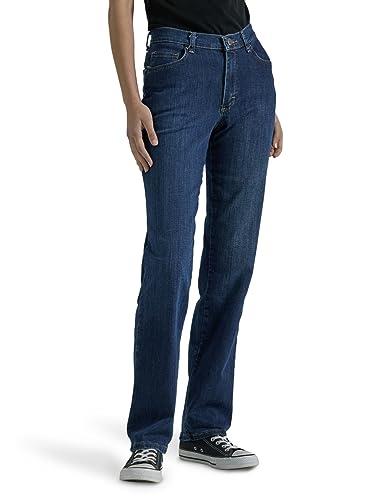 Lee Women's Relaxed Fit Straight Leg Jean, Authentic Nordic, 12 Medium
