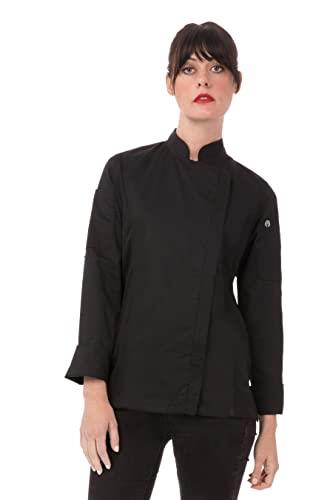 Chef Works Women's Hartford Chef Jacket, Black, Large