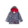 Hatley Boys' Button-up Printed Rain Jacket, Red Farm Tractors, 7 Years