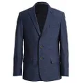 Calvin Klein Boys' Blazer Suit Jacket, 2-Button Single Breasted Closure, Buttoned Cuffs & Front Flap Pockets, Blue Weave, 8, Blue Weave, 8