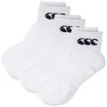 Canterbury Men's Cotton Sport Crew Socks (3 Pack), White, 11-13