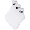 Canterbury Men's Cotton Sport Crew Socks (3 Pack), White, 11-13