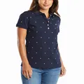 Nautica Women's Stretch Cotton Polo Shirt, Navy, X-Small