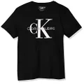 Calvin Klein Boys' Short Sleeve Legacy Logo Crew Neck T-Shirt, True Black, 8