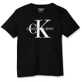 Calvin Klein Boys' Classic Ck Logo Crew Neck Tee, True Black, 8