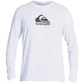 Quiksilver Men's Standard Solid Streak Long Sleeve Rashguard Surf Shirt, White, X-Small