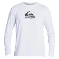 Quiksilver Men's Standard Solid Streak Long Sleeve Rashguard UPF 50 Sun Protection Surf Shirt, White, X-Small