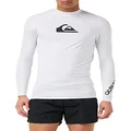 Quiksilver Men's Standard All Time Long Sleeve Rashguard UPF 50 Sun Protection Surf Shirt, White, Medium