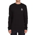 Volcom Men's Iconic Deadly Stones Long Sleeve T-Shirt, Black, X-Large