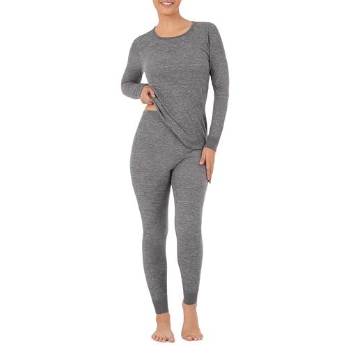 Fruit of the Loom Womens Micro Waffle Premium Thermal Set, Smoke Heather, X-Small