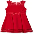 Calvin Klein Girls' Sleeveless Party Dress, Fit and Flare Silhouette, Round Neckline & Back Zip Closure, Cherry, 6