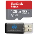 128GB SanDisk Ultra UHS-I Class 10 80mb/s MicroSDXC Memory Card works with Samsung Galaxy S8, S8 Plus, S8 Note, S7, S7 Edge, S5 Active, S4 Cell Phones with Everything but Stromboli Memory Card Reader