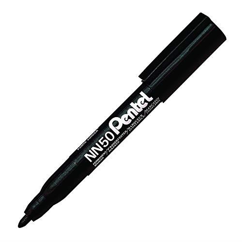 Pentel Green Label Permanent Marker 1.1mm Bullet Point Black Ink, Box of 12 Markers (NN50-A)