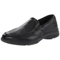 Rockport Men's Eberdon Loafer, Black Leather/Flint, 9.5 Wide