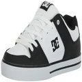 DC Men's Pure Action Skate Shoe, black/black/white, 14 D D US