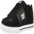 DC Men's Pure Action Skate Shoe, black/black/white, 7 D D US