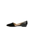 Naturalizer Women's Samantha Pointed Toe Flat, Black Leather and Suede, 9 Wide