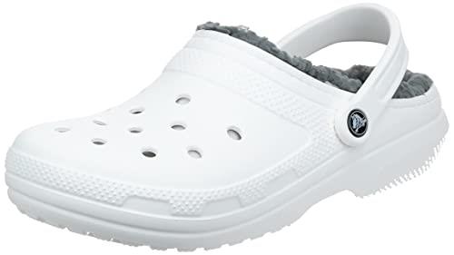Crocs Unisex Adult Classic Lined Clog, White/Grey, US M9W11