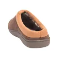 Hanes Men's Memory Foam Indoor Outdoor Microsuede Clog Slipper Shoe with Fresh Iq, Brown, Large