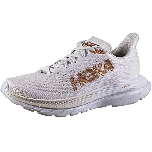 HOKA Women's Running Shoe, MACH 5, White/Copper, 8.5 US W