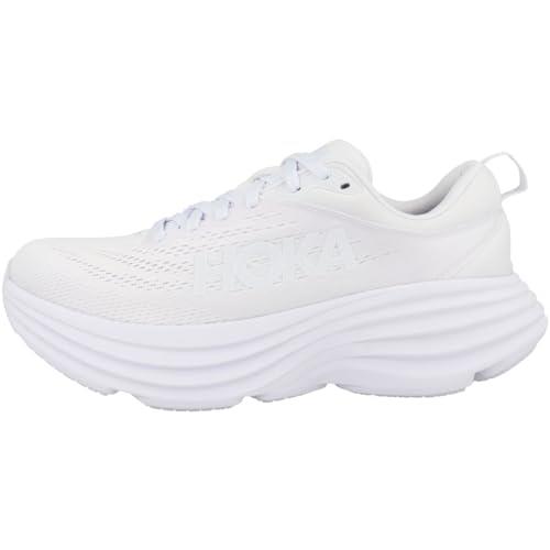 HOKA Women's Running Shoe, BONDI 8, Mesh, White/White, 8.5 US W