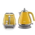 De’Longhi Icona Capitals Breakfast Collection, Bundle Includes 2-Slice Toaster, Electric Kettle, Colour New York Yellow, Shop Special