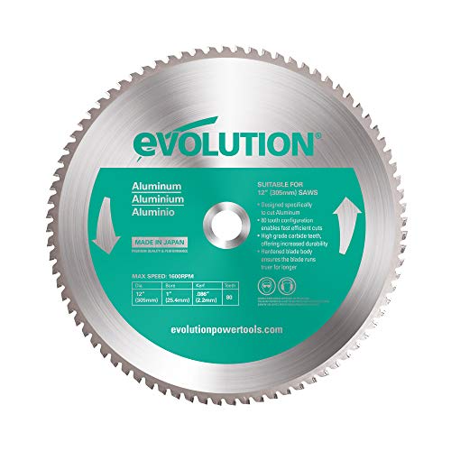 Evolution Power Tools 12BLADEAL Aluminum Cutting Saw Blade, 12-Inch x 80-Tooth