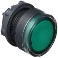 Schneider Electric Head for Illuminated Pushbutton Plain Lens for BA9s Bulb, 22 mm Diameter, Green