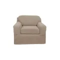 Maytex Pixel Ultra Soft Stretch Arm Furniture Cover, Sand Slipcover, 2-Piece Chair