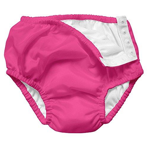 i play. Snap Reusable Absorbent Swimsuit Diaper, Hot Pink, Medium (6-12mo)
