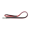 Dingo Leather Leash for Dog Exclusive Black with Red Padding Lead Handmade of Cattle Hide 11454