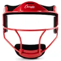 Champion Sports Steel Softball Face Mask - Classic Fielders Masks for Youth - Durable Head Guards - Premium Sports Accessories for Indoors and Outdoors - Red