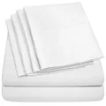 Twin Size Bed Sheets - 4 Piece 1500 Supreme Collection Fine Brushed Microfiber Deep Pocket Twin Sheet Set Bedding - 1 Extra Pillow Cases, Great Value, Twin, White