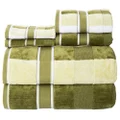 Lavish Home 6-Piece Complete Bath Towel Set – Luxurious Solid and Striped Absorbent Cotton Towels – Machine Washable Bathroom Set by (Green)