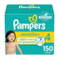 Pampers Diapers Size 4, 150 Count - Swaddlers Disposable Baby Diapers, One Month Supply
